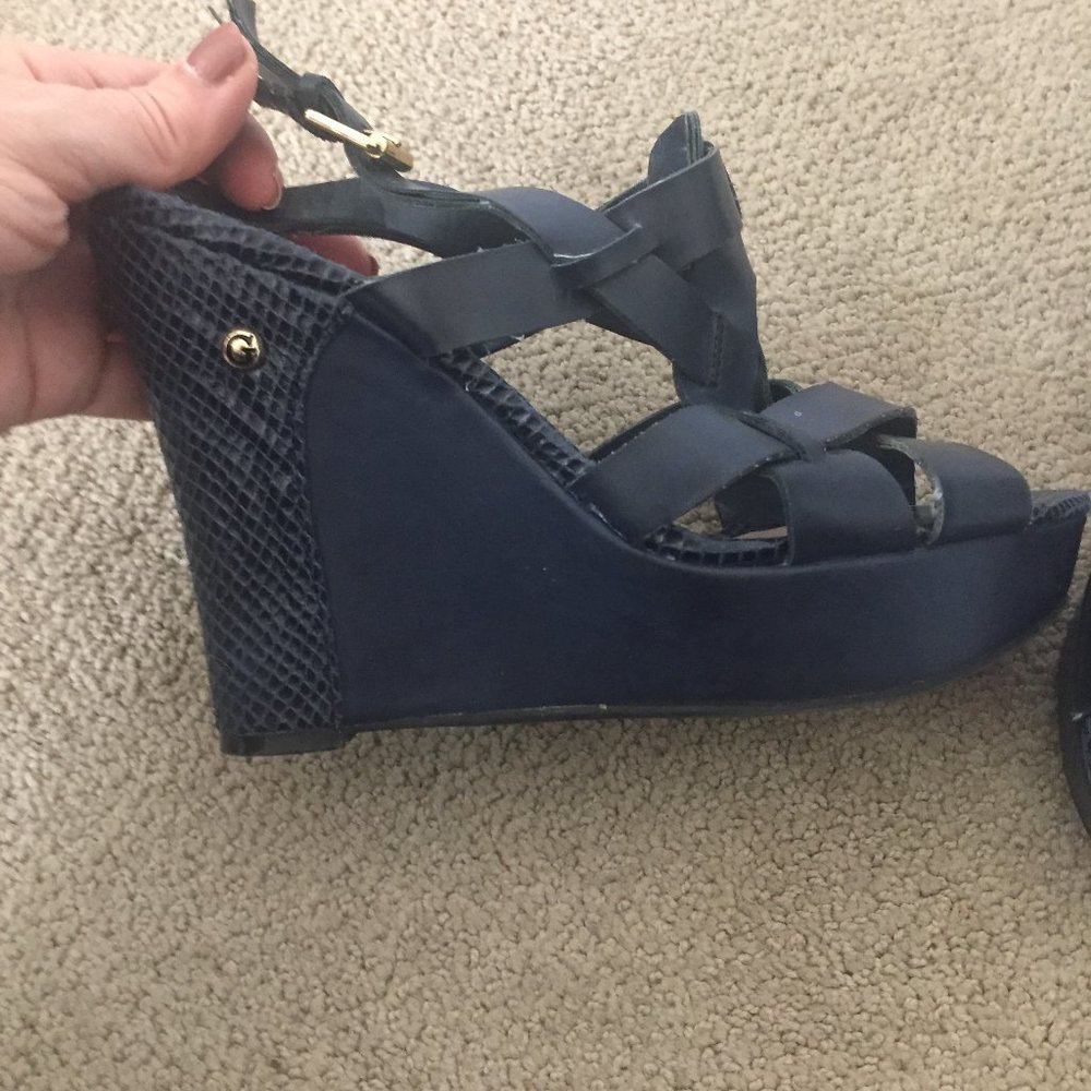 Snake skin Navy wedge - Picture 3 of 9
